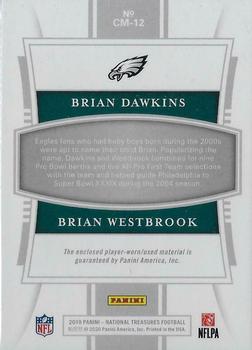 2019 Panini National Treasures - NFL Gear Combo Materials #CM-12 Brian Dawkins / Brian Westbrook Back