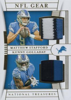 2019 Panini National Treasures - NFL Gear Combo Materials Prime #CM-4 Kenny Golladay / Matthew Stafford Front