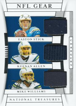 2019 Panini National Treasures - NFL Gear Trio Materials #GTM-9 Easton Stick / Keenan Allen / Mike Williams Front