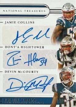 2019 Panini National Treasures - Prime Trios #PT-NE Devin McCourty / Dont'a Hightower / Jamie Collins Front