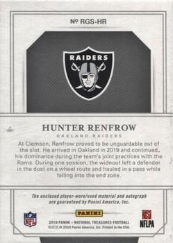 2019 Panini National Treasures - Rookie Gloves Signatures Holo Silver #RGS-HR Hunter Renfrow Back