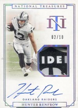 2019 Panini National Treasures - Rookie Gloves Signatures Holo Silver #RGS-HR Hunter Renfrow Front