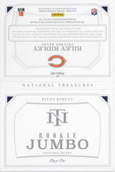 2019 Panini National Treasures - Rookie Jumbo Prime Signatures Booklet NFL Shield Variation #PSBV-RR Riley Ridley Back