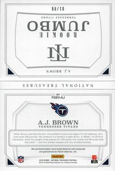 2019 Panini National Treasures - Rookie Jumbo Prime Signatures Booklet Variation #PSBV-AJ A.J. Brown Back