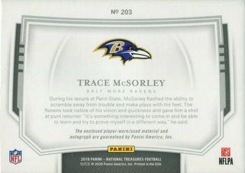 2019 Panini National Treasures - Rookie Patch Autographs Stars and Stripes Premium #203 Trace McSorley Back