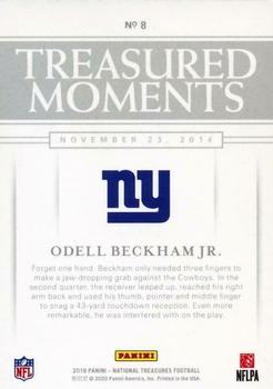 2019 Panini National Treasures - Treasured Moments #8 Odell Beckham Jr. Back