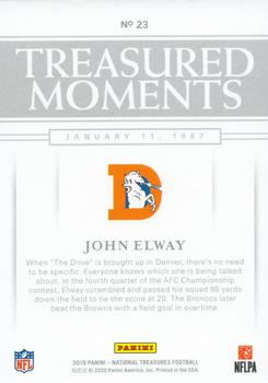 2019 Panini National Treasures - Treasured Moments Platinum #23 John Elway Back
