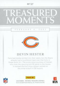 2019 Panini National Treasures - Treasured Moments Platinum #57 Devin Hester Back