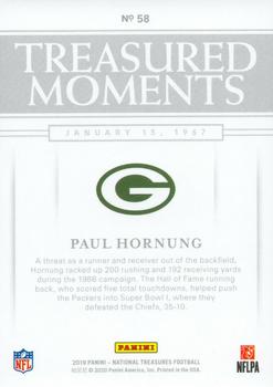 2019 Panini National Treasures - Treasured Moments Platinum #58 Paul Hornung Back
