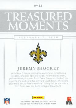 2019 Panini National Treasures - Treasured Moments Platinum #83 Jeremy Shockey Back
