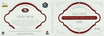 2019 Panini National Treasures - Treasures of the Hall Booklet #THB-SY Steve Young Back