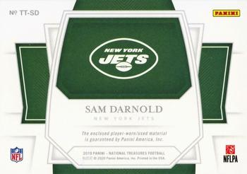 2019 Panini National Treasures - Tremendous Treasures NFL Shield #TT-SD Sam Darnold Back