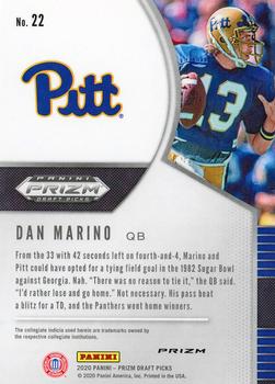 2020 Panini Prizm Draft Picks - Prizms Blue #22 Dan Marino Back