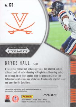 2020 Panini Prizm Draft Picks - Prizms Silver #170 Bryce Hall Back