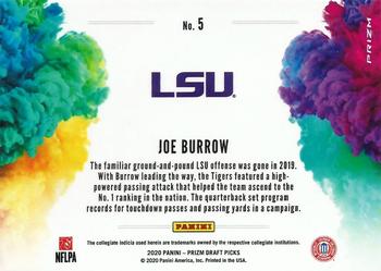 2020 Panini Prizm Draft Picks - Color Blast #5 Joe Burrow Back