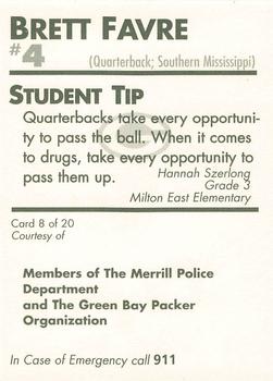 1996 Green Bay Packers Police - Members of The Merrill Police Department #8 Brett Favre Back