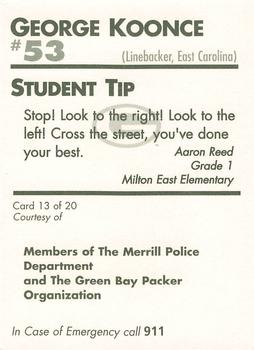 1996 Green Bay Packers Police - Members of The Merrill Police Department #13 George Koonce Back