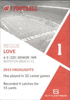 2016 Wisconsin Badgers Program Cards #NNO Reggie Love Back