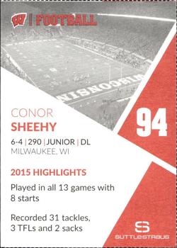 2016 Wisconsin Badgers Program Cards #NNO Conor Sheehy Back