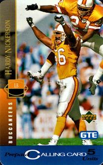 1995 Upper Deck GTE Phone Cards NFC #NNO Hardy Nickerson Front