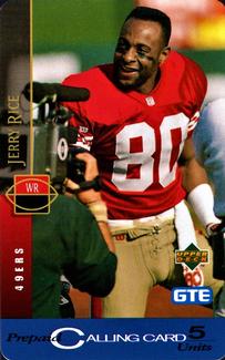 1995 Upper Deck GTE Phone Cards NFC #NNO Jerry Rice Front