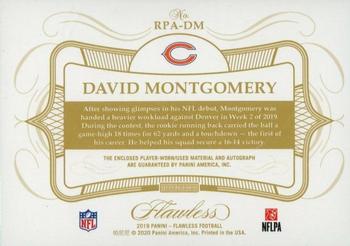 2019 Panini Flawless - Rookie Patch Autographs #RPA-DM David Montgomery Back