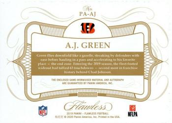 2019 Panini Flawless - Patch Autographs #PA-AJ A.J. Green Back