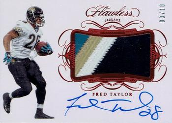 2019 Panini Flawless - Patch Autographs Ruby #PA-FT Fred Taylor Front