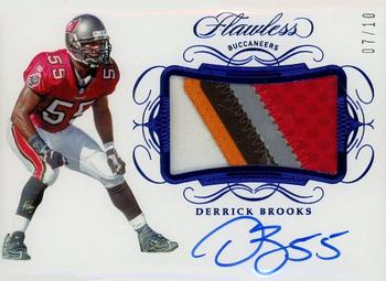 2019 Panini Flawless - Patch Autographs Sapphire #PA-DB Derrick Brooks Front
