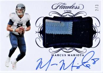 2019 Panini Flawless - Patch Autographs Sapphire #PA-MM Marcus Mariota Front