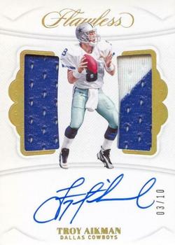 2019 Panini Flawless - Dual Patch Autographs #DPA-TA Troy Aikman Front