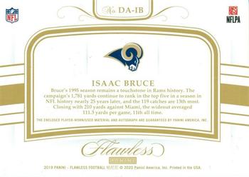 2019 Panini Flawless - Distinguished Patch Autographs Ruby #DA-IB Isaac Bruce Back
