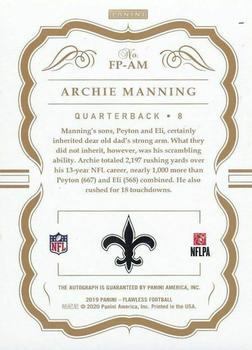 2019 Panini Flawless - Flawless Penmanship #FP-AM Archie Manning Back