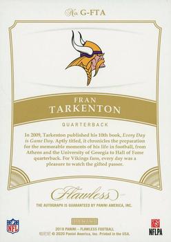 2019 Panini Flawless - Greats Ruby #G-FTA Fran Tarkenton Back