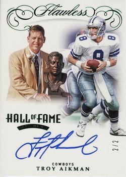 2019 Panini Flawless - Hall of Fame Autographs Emerald #HOF-TA Troy Aikman Front