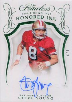 2019 Panini Flawless - Honored Ink Emerald #HI-SYO Steve Young Front