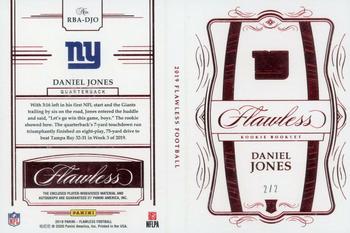 2019 Panini Flawless - Rookie Booklets Brand Logo #RBA-DJO Daniel Jones Back