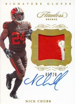 2019 Panini Flawless - Signature Gloves #SG-NC Nick Chubb Front