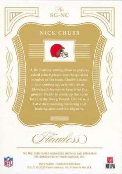 2019 Panini Flawless - Signature Gloves Ruby #SG-NC Nick Chubb Back