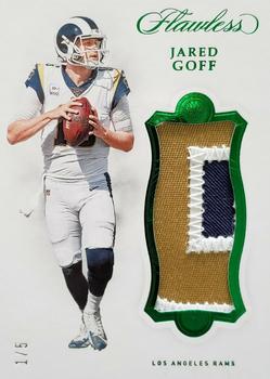 2019 Panini Flawless - Patches Emerald #P3 Jared Goff Front