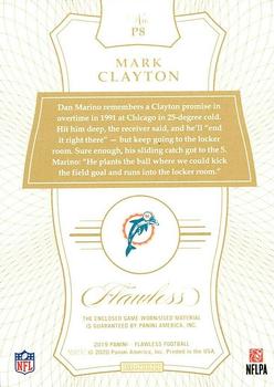 2019 Panini Flawless - Patches Emerald #P8 Mark Clayton Back