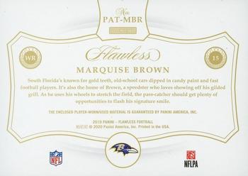 2019 Panini Flawless - Rookie Patches Silver #PAT-MBR Marquise Brown Back