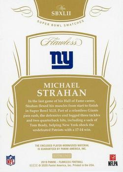 2019 Panini Flawless - Super Bowl Swatches #SBXLII Michael Strahan Back