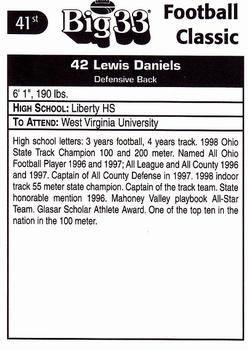 1998 Big 33 Ohio High School #NNO Lewis Daniels Back