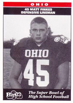 1993 Big 33 Ohio High School #NNO Matt Finkes Front