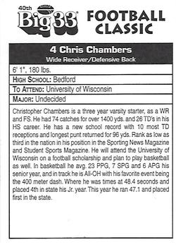 1997 Big 33 Ohio High School #NNO Chris Chambers Back