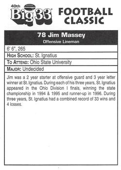 1997 Big 33 Ohio High School #NNO Jim Massey Back