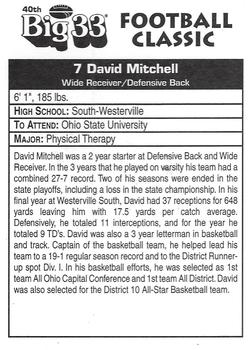 1997 Big 33 Ohio High School #NNO David Mitchell Back