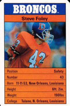 1987 Ace Fact Pack Denver Broncos #NNO Steve Foley Front