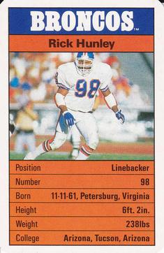 1987 Ace Fact Pack Denver Broncos #NNO Ricky Hunley Front
